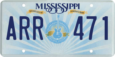 MS license plate ARR471