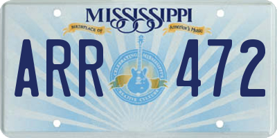 MS license plate ARR472