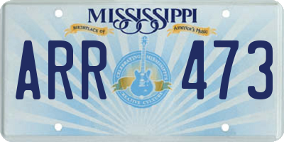MS license plate ARR473