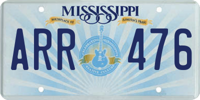MS license plate ARR476