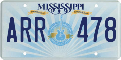 MS license plate ARR478