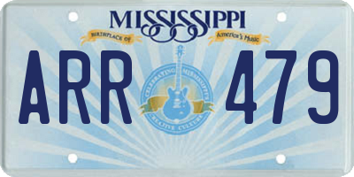 MS license plate ARR479