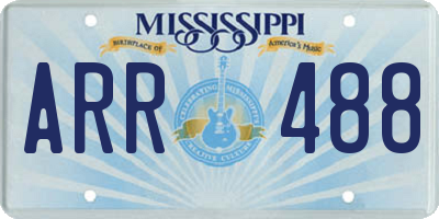 MS license plate ARR488