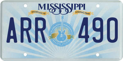 MS license plate ARR490