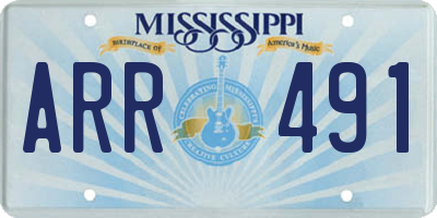 MS license plate ARR491