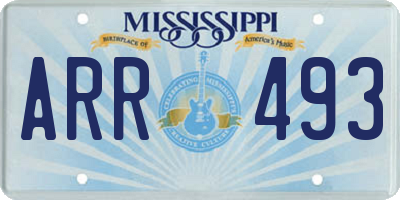 MS license plate ARR493