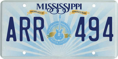 MS license plate ARR494