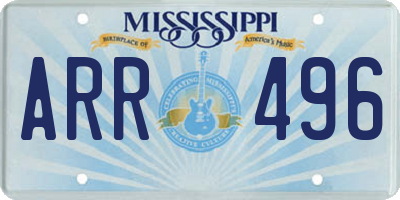 MS license plate ARR496