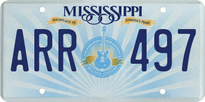 MS license plate ARR497
