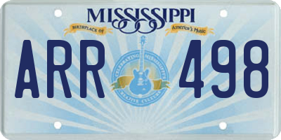MS license plate ARR498