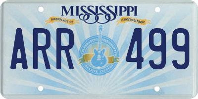 MS license plate ARR499