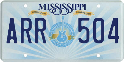 MS license plate ARR504