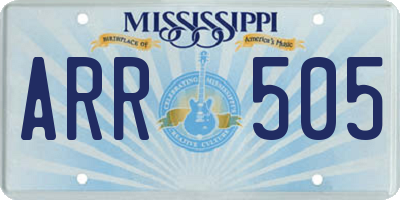 MS license plate ARR505