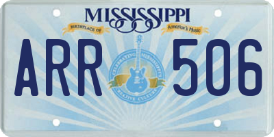 MS license plate ARR506