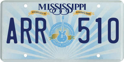 MS license plate ARR510