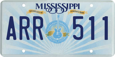 MS license plate ARR511