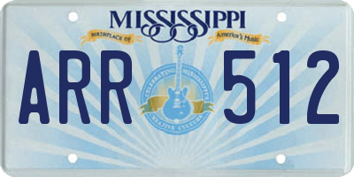 MS license plate ARR512