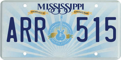 MS license plate ARR515