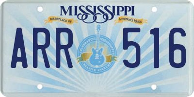 MS license plate ARR516