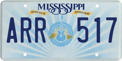 MS license plate ARR517