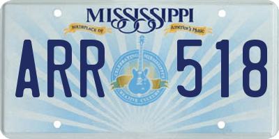 MS license plate ARR518