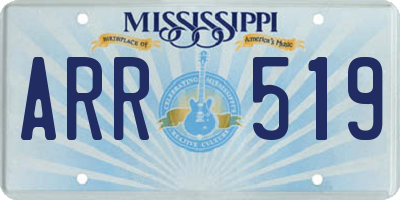 MS license plate ARR519