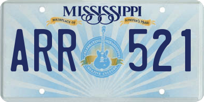 MS license plate ARR521