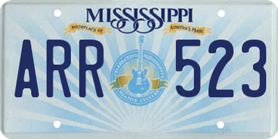 MS license plate ARR523