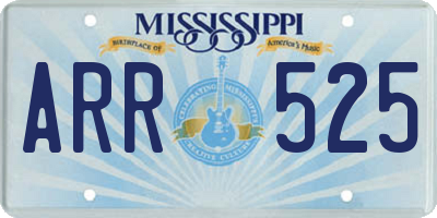 MS license plate ARR525