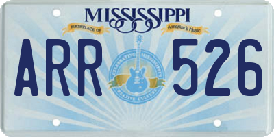 MS license plate ARR526
