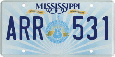 MS license plate ARR531