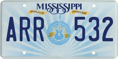MS license plate ARR532