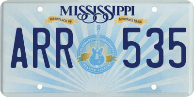MS license plate ARR535