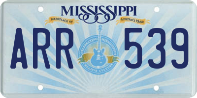 MS license plate ARR539