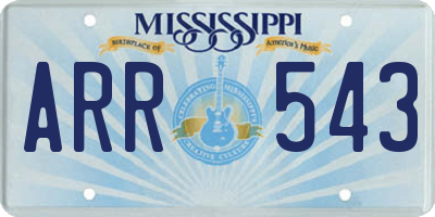 MS license plate ARR543