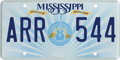 MS license plate ARR544