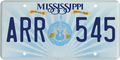 MS license plate ARR545
