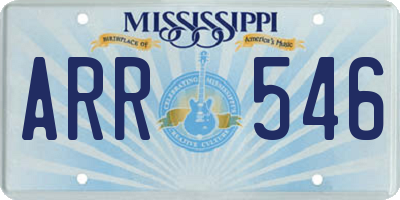 MS license plate ARR546