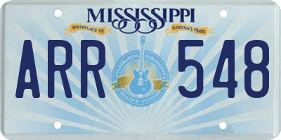 MS license plate ARR548