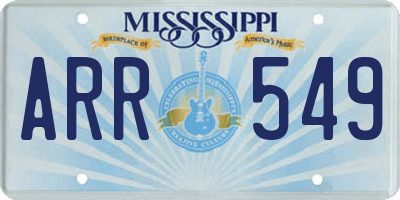 MS license plate ARR549