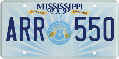 MS license plate ARR550