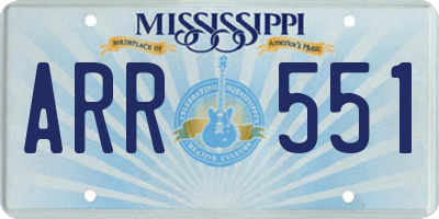 MS license plate ARR551