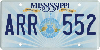 MS license plate ARR552
