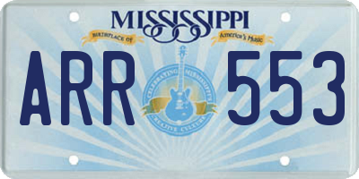 MS license plate ARR553