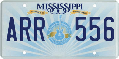 MS license plate ARR556
