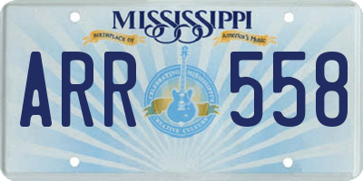 MS license plate ARR558