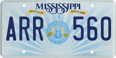 MS license plate ARR560