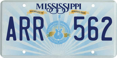 MS license plate ARR562
