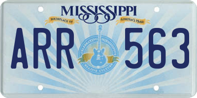 MS license plate ARR563