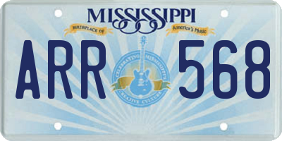 MS license plate ARR568
